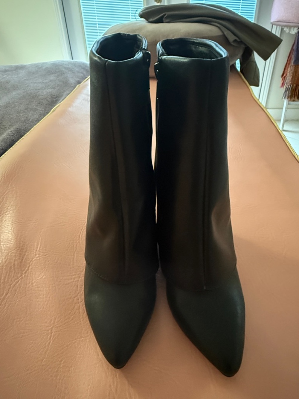 Target Black Pointed Toe Mid-Calf Heeled Boots